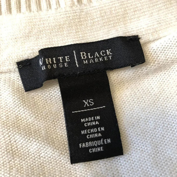 White House Black Market XS Open Cardigan Long Split Back Classy Preppy - Picture 10 of 10